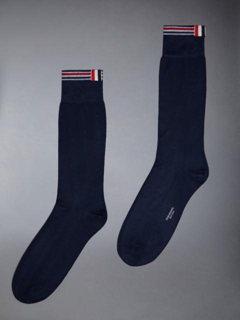 Thom Browne Cotton Jersey Tipping Stripe Mid Calf Socks