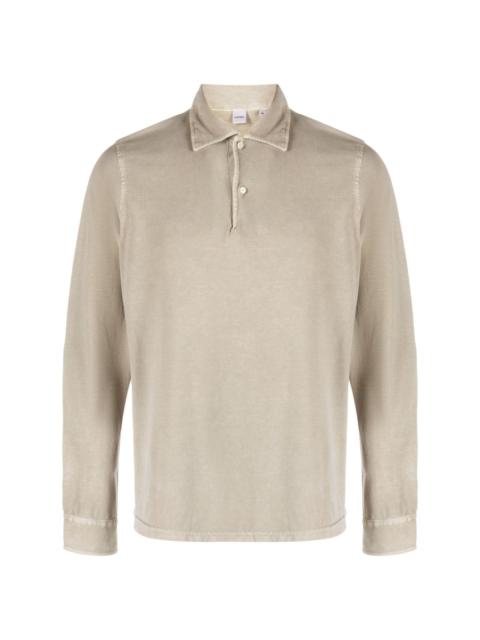 long-sleeved cotton polo shirt