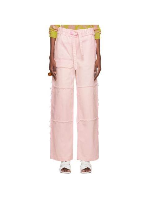 Dries Van Noten Pink Fringe Jeans