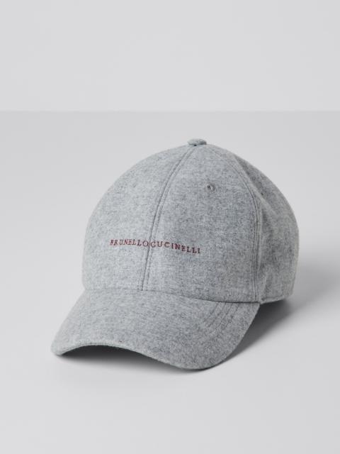 Brunello Cucinelli Virgin wool flannel baseball cap with embroidery