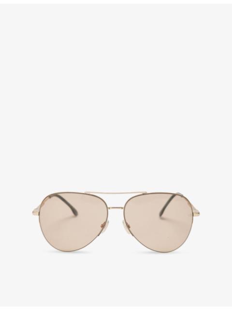 Victoria Beckham Pilot-Frame Metal Sunglasses
