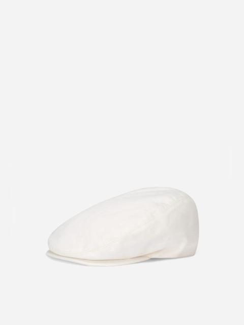 Dolce & Gabbana Garment-dyed cotton flat cap with logo tag