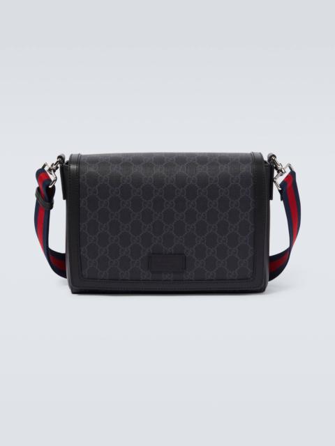 GUCCI GG leather-trimmed crossbody bag