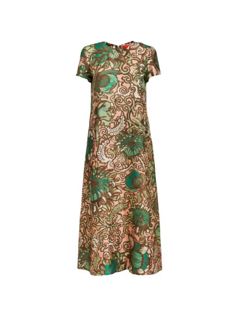 La DoubleJ Swing floral-print silk shirt dress