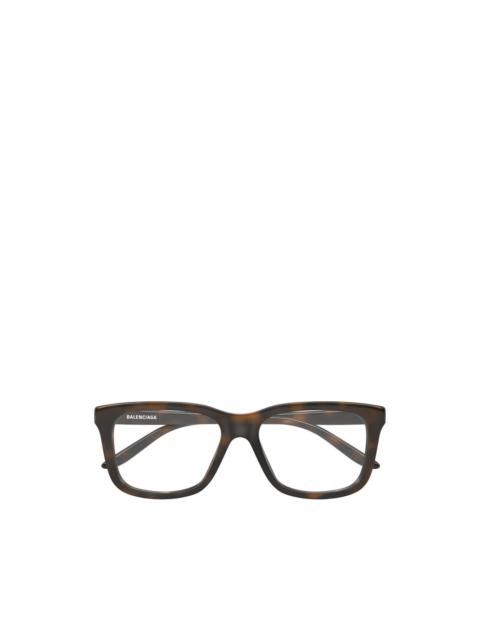 BALENCIAGA tortoiseshell-effect rectangle-frame glasses