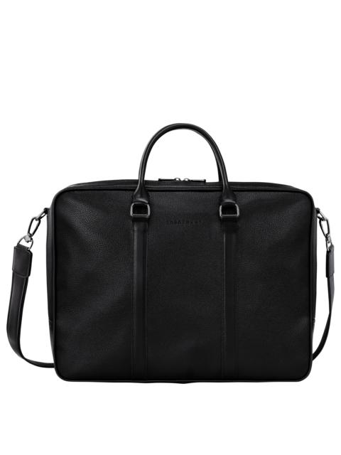 Longchamp Le Foulonné L Briefcase Black - Leather