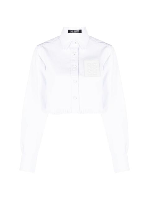 Raf Simons logo-patch cropped shirt