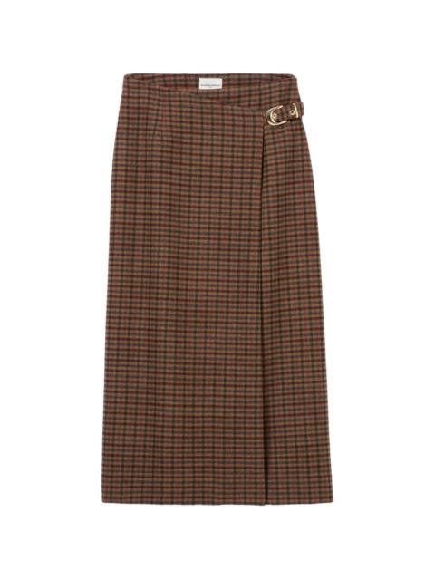 Claudie Pierlot straight check wool blend skirt