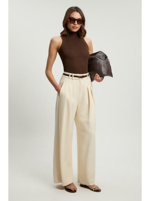 KAREN MILLEN Viscose Blend Rib Knit Vest