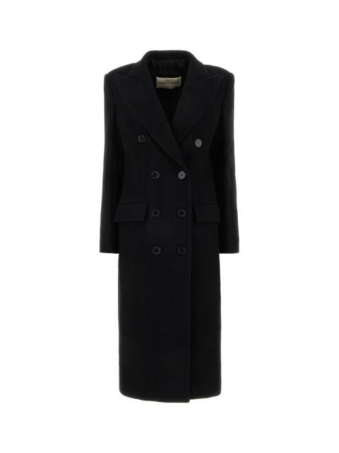 Black wool blend coat