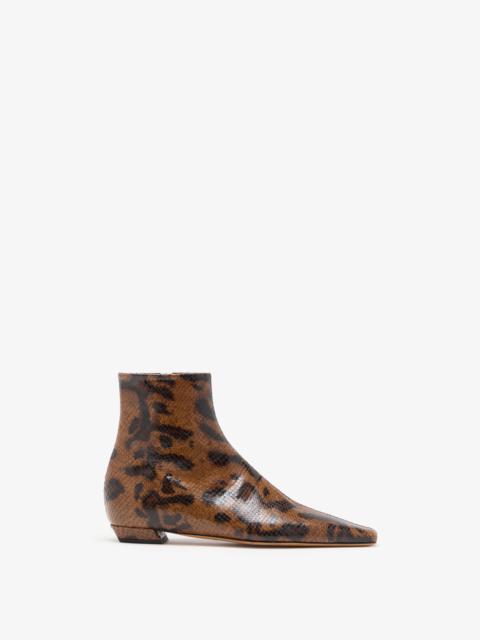 Proenza Schouler Trap Flat Ankle Boots in Embossed Python