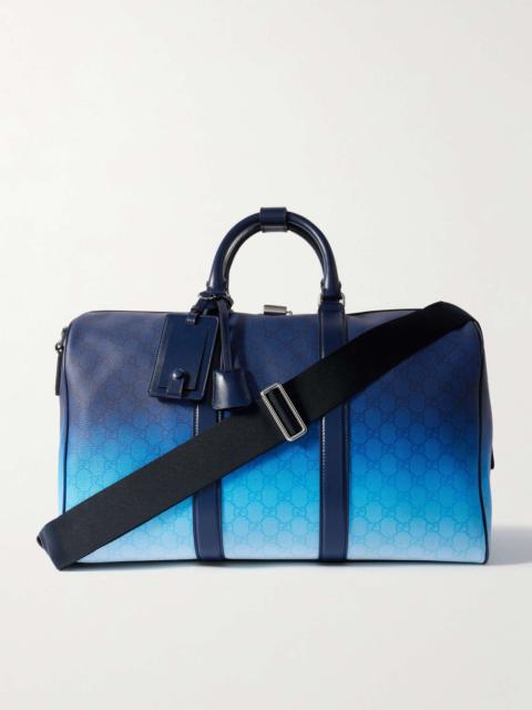 GUCCI GG Shade Dégradé Leather-Trimmed Monogrammed Coated-Canvas Duffle Bag