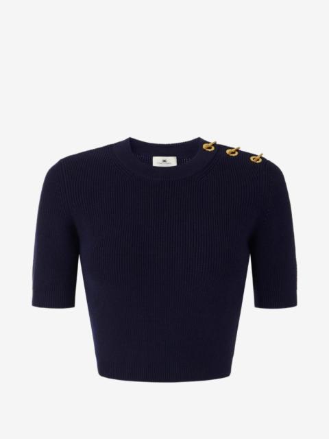 ELISABETTA FRANCHI knit top with jewel details