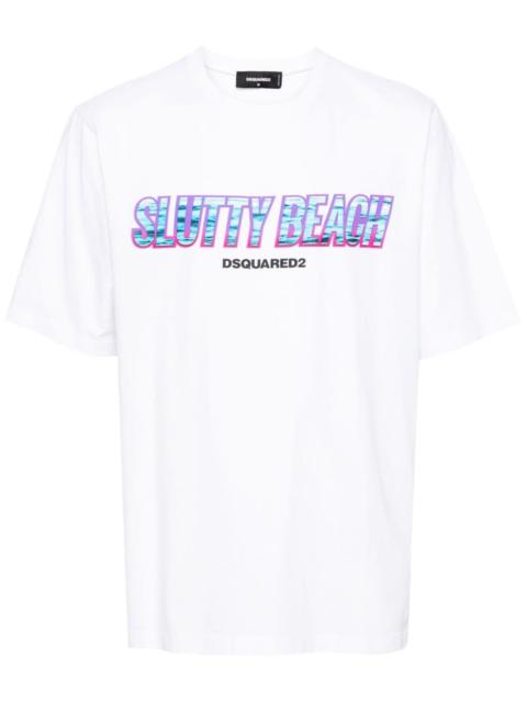 Dsquared2 T-shirt Bianco Uomo Slutty Beach