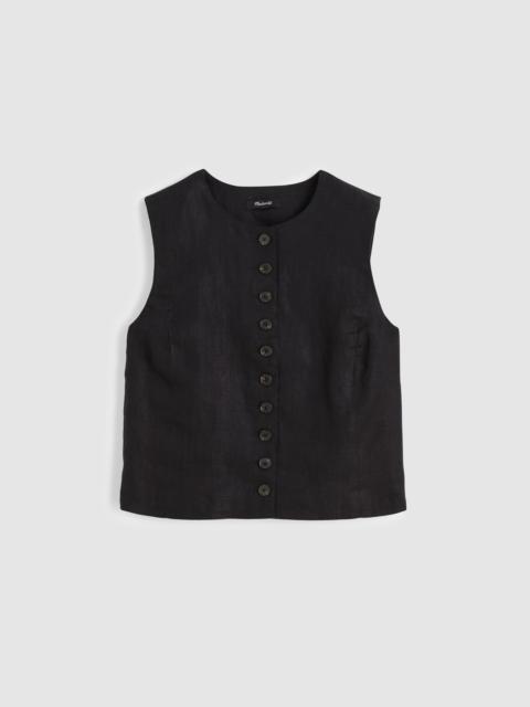 Madewell Button-Front Shell Top in 100% Linen