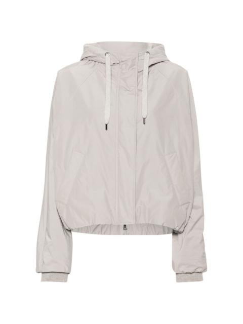 zip-up hooded jacket