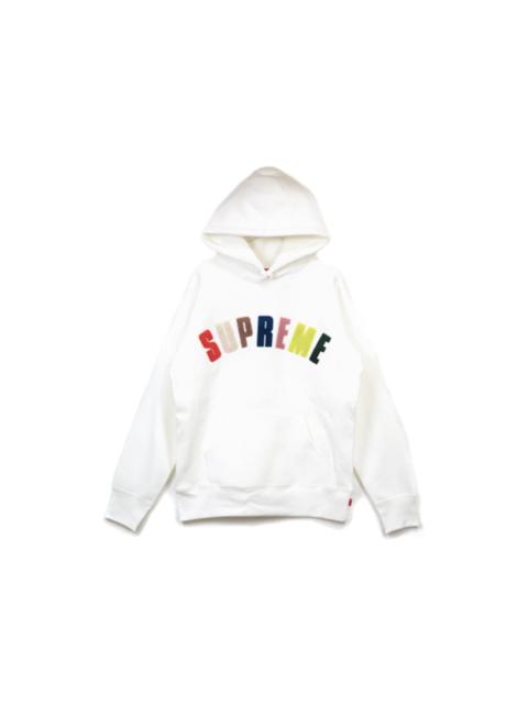 Supreme Supreme Chenille Arc Logo Hooded Sweatshirt White