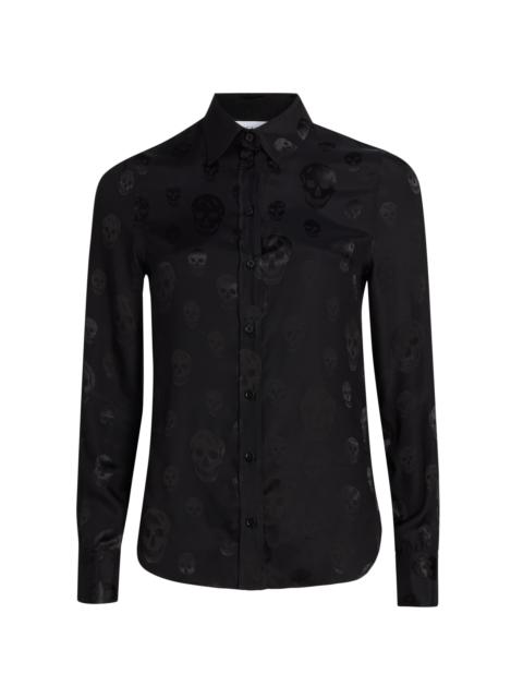 Alexander McQueen Women's Skull Slim-Fit Shirt - Black