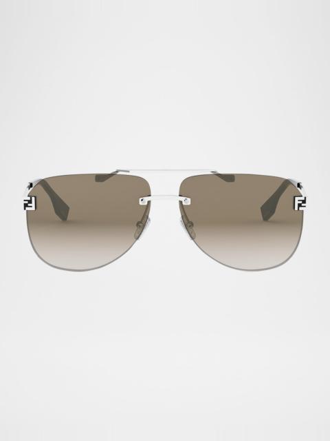 FENDI Men's Sky Monogram Metal Sunglasses
