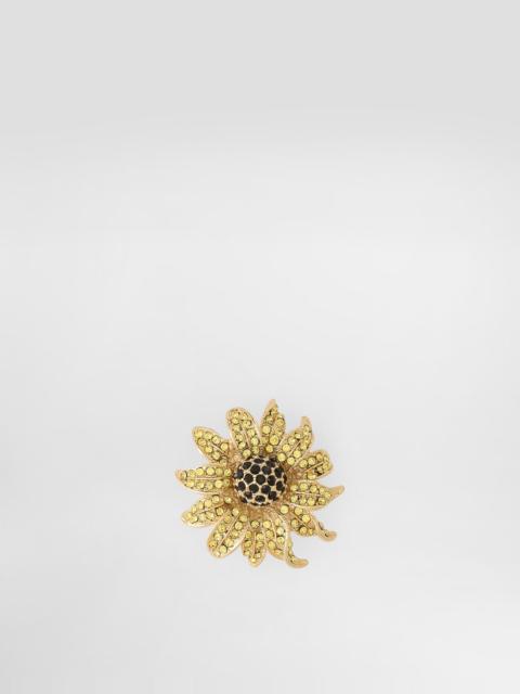 Dolce & Gabbana Sartoria floral brooch with rhinestones