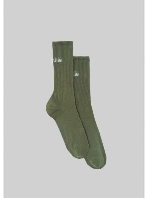 The Frankie Shop Frankie in English Ribbed Socks - Thyme