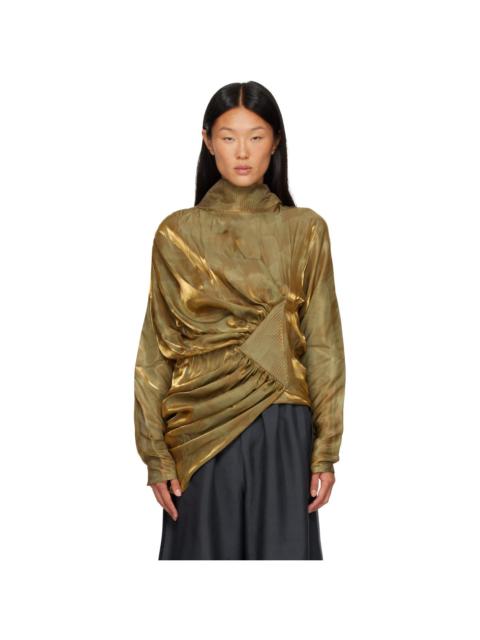 Kiko Kostadinov Gold Jacana Blouse