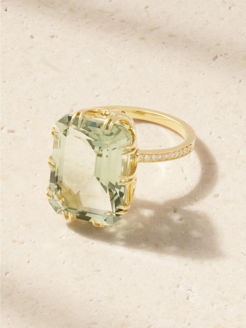 ILEANA MAKRI Solitaire 18-karat Gold, Amethyst And Diamond Ring