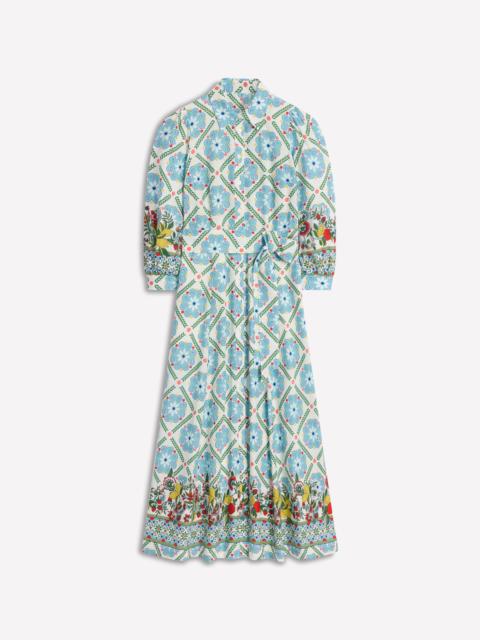 BODEN Clara Linen Blend Shirt Dress-Multi, Citrus Vine Tile