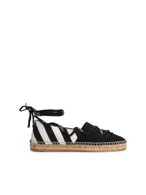 diagonal stripe tie espadrilles