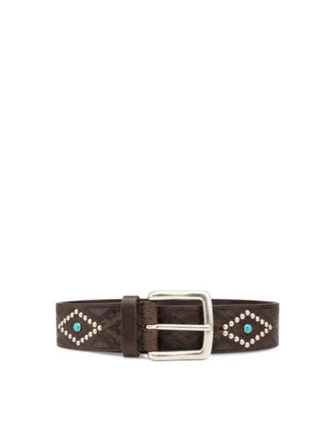 Anderson's STUDDED EMBOSSED-LEATHER BELT