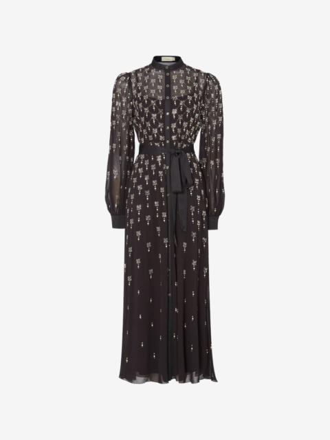 Temperley London buttoned embellished maxi gown