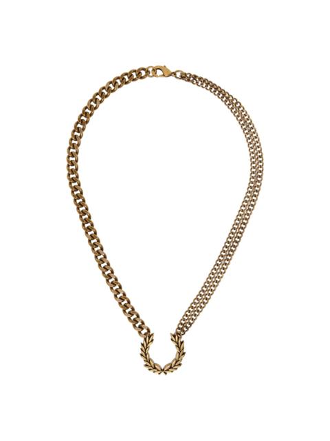 Gold Double Chain Laurel Wreath Necklace