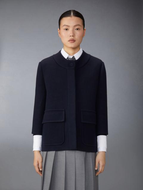 Thom Browne Boiled Merino Wool Double Face Stitch Cardigan Coat