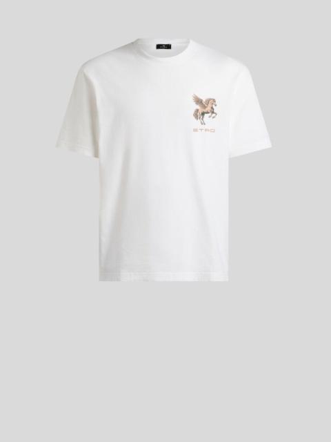 Etro COTTON JERSEY T-SHIRT WITH PEGASO EMBROIDERY