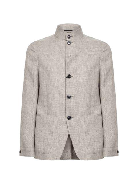 ZEGNA Il Conte Oasi button micro-check jacket