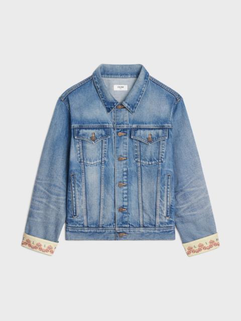 CELINE V-shaped trucker jacket in pismo wash denim