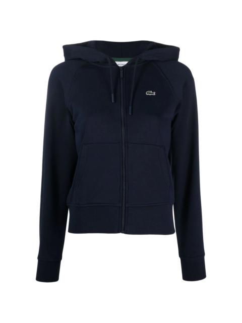 LACOSTE logo-patch zipped hoodie