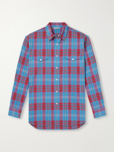 AURALEE Checked Cotton and Silk-Blend Shirt