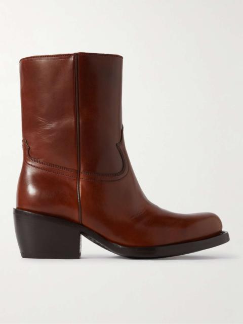 Dries Van Noten Shearling-Lined Leather Boots