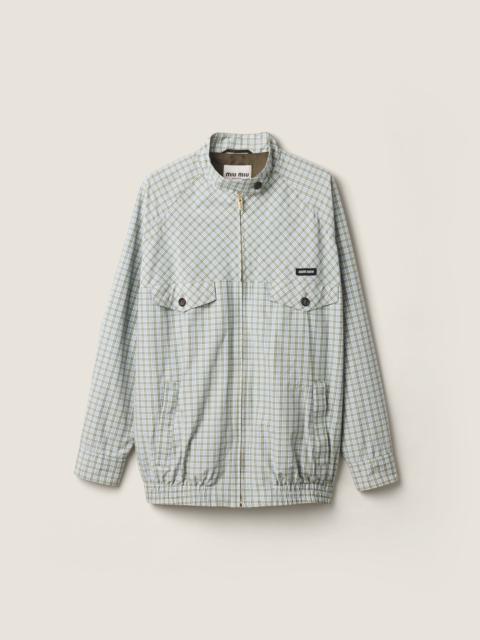 Miu Miu Checked technical fabric blouson jacket