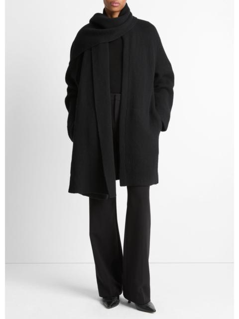 Vince Draped-Scarf Wool-Blend Car Coat
