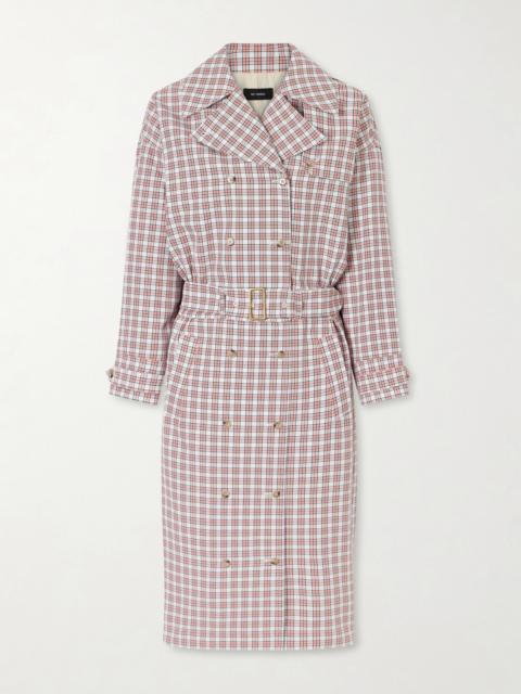 WILLY CHAVARRIA Checked Belted Cotton Trench Coat