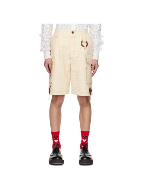 CHARLES JEFFREY LOVERBOY Off-White O-Ring Shorts