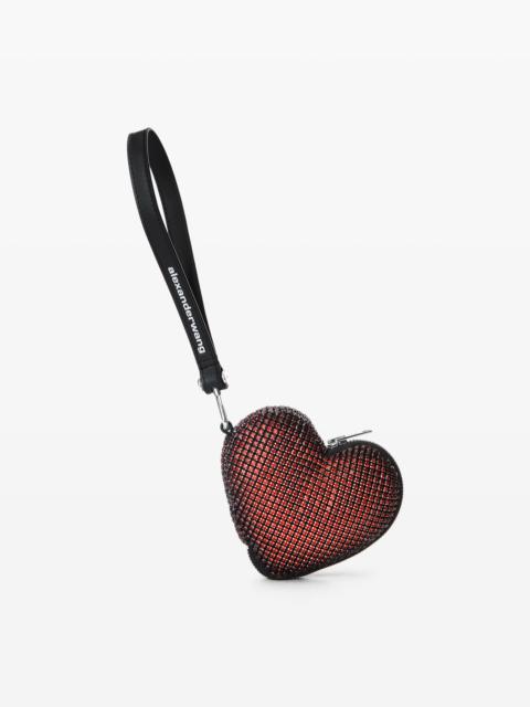 Alexander Wang Crystal Mesh Heart Wristlet