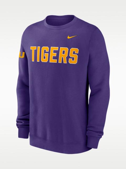 Nike LSU Sideline Club Men's Nike College Pullover Crew