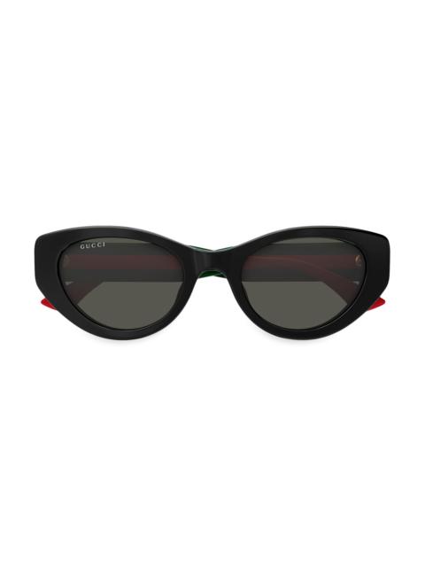 GUCCI Women's New Pop Web 52MM Cat-Eye Sunglasses - Red Green Black