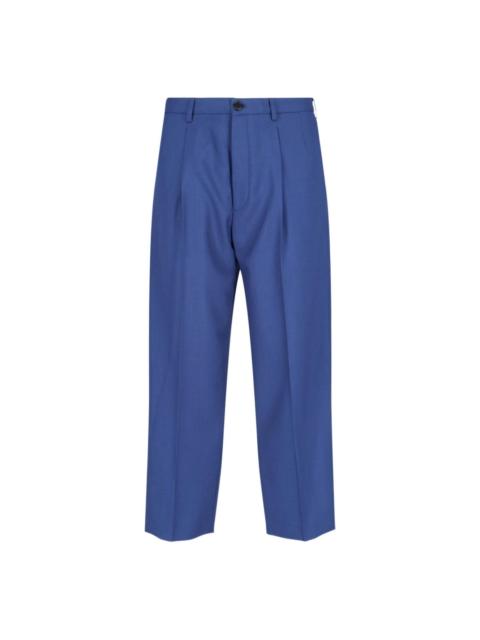 pleated virgin wool trousers