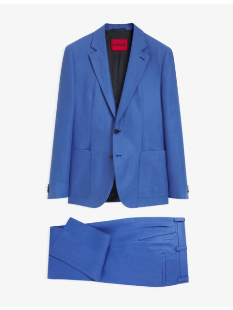 HUGO Single-Breasted Slim-Fit Linen Suit