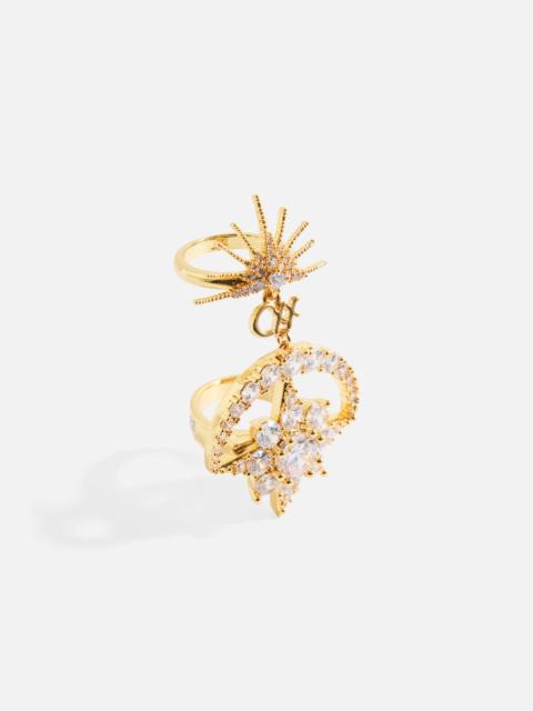 CAMILLA EMPRESS OF LIGHT DOUBLE STAR CRYSTAL RING GOLD