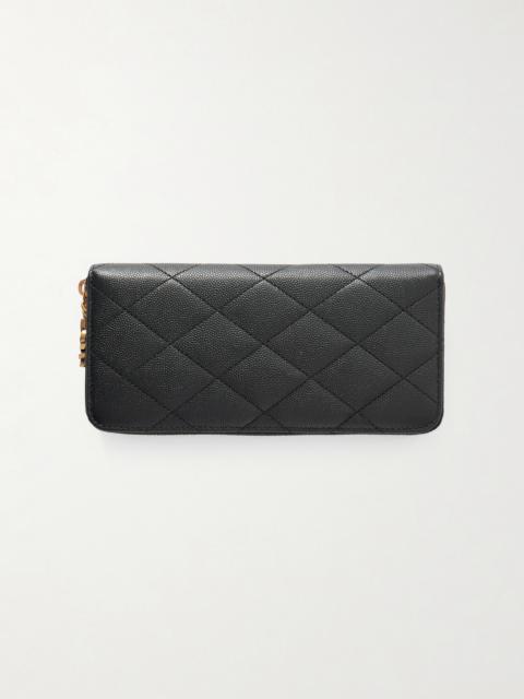 SAINT LAURENT Quilted Textured-leather Wallet